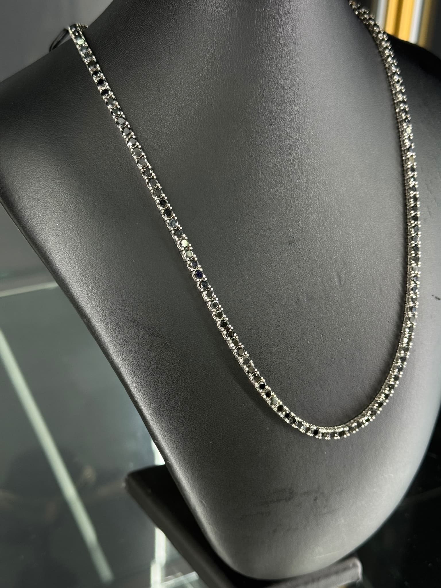 Tennis Chain Black Stones Tennis Chains · White Gold · 14k — photo 2